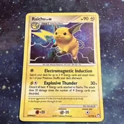 2007 Pokemon Raichu - 15/123 - Mysterious Treasures Holo Card - Image 1