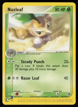 E-Reader Nuzleaf - 48/100 Sandstorm Atsuko Nishida Pokemon TCG Card - Image 1