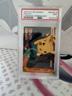 PSA 9 - Pokemon Japanese Carddass Movie 30 Pikachu 1999 Card Ser. 7 - US Seller - Image 1