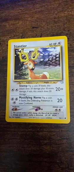 Stantler 76/111 Common Neo Genesis Pokemon Near Mint - Image 1