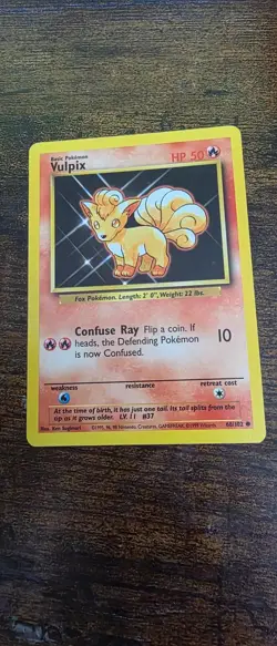 Vulpix 68/102 Common Base Set Unlimited Pokemon Lightly Played - Image 1