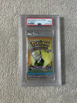 2 x Pokemon Gym Heroes 1st Edition Booster Pack | Erika & Lt Surge Artwork PSA9 - Image 3