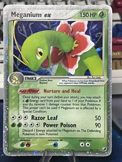 Pokemon TCG Meganium EX Holo Card Unseen Forces 106/115 Rare 2005 MP Vintage - Image 1