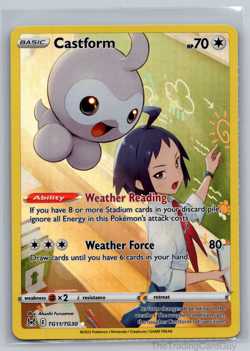 Castform TG11/TG30 Trainer Gallery Holo Pokemon Lost Origin LP - Image 1