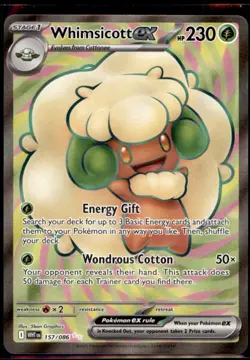 Pokemon TCG - Whimsicott ex - Ultra Rare SV: White Flare 157/086 NM - Image 1