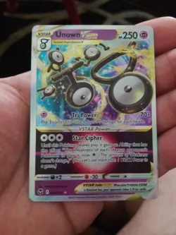 Pokemon TCG Unown VSTAR Silver Tempest 066/195 Holo Ultra Rare - Image 1