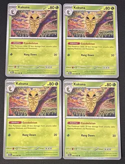 x4 Kakuna 002/086 ME04 Chaos Rising Pokemon Playset 4x NM - Image 1