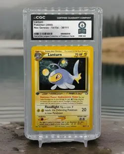 ✨2000 LANTURN Pokemon Neo Genesis-1st Edition Guinness World Record Holder 1/1✨ - Image 1