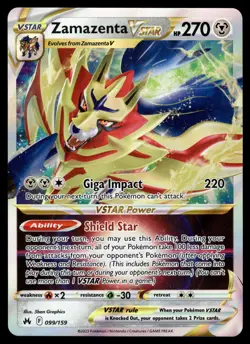 Zamazenta VSTAR 099/159 Holo VSTAR Rare Crown Zenith Pokemon Near Mint - Image 1