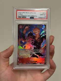 Sanji OP01-013 Romance Dawn Foil Alternate Art Errata PSA 10 2022 English - Image 1
