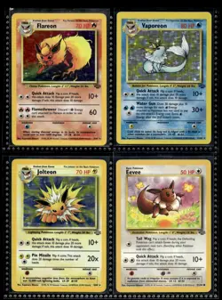 Vtg WOTC Holo Card Lot Jungle Set Rare Unlimited Holofoil TCG Collection Eevee - Image 1