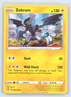 Zekrom 060/185 - Sword & Shield Vivid Voltage HOLO RARE Pokemon Card - Image 1