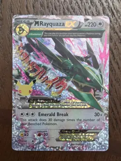 M Rayquaza EX 76/108 SW&SH Celebrations Holo Pokemon Card - Image 1