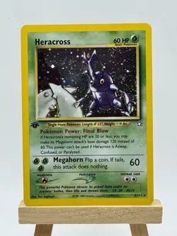 Pokemon Neo Genesis 1st Edition Heracross 6/111 Holo Rare Card 2000 WOTC TCG - Image 1
