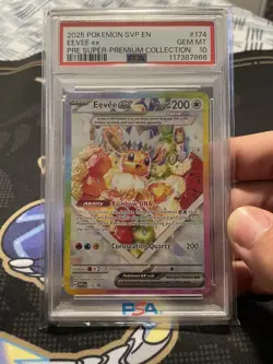 2025 POKEMON PRISMATIC EVOLUTIONS SUPER-PREMIUM COLLECTION #174 EEVEE EX PSA 10 - Image 1