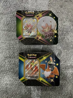 Pokemon Shining Fates Tin Lot 2x Cramorant Eldegoss Brand New Factory Sealed - Image 1
