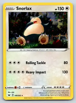 Snorlax 140/202 Rare Sword & Shield Pokemon Lightly Played - Image 1