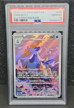 2025 Pokemon Samurott Illustration Rare White Flare WHT EN PSA 10 - Image 2