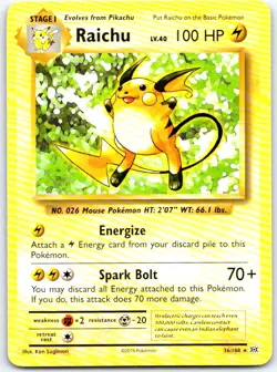 Raichu (XY Evolutions) 36/108 Rare Deck Exclusives Pokemon NM - Image 1