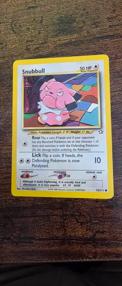 Snubbull 74/111 Common Neo Genesis Pokemon Moderately Played - Image 1