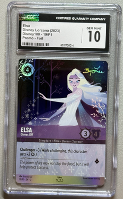 Disney Lorcana Elsa Gloves Off 19/P1 Disney 100 PROMO FOIL CGC 10 Gem Mint - Image 1