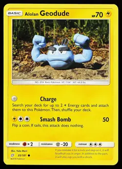 Alolan Geodude 35/181 Common Team Up Yuka Morii Pokemon Card - Image 1
