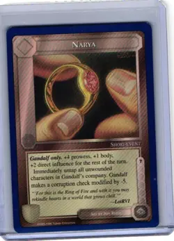 Middle Earth Narya Unlimited Edition Blue Border Rare Card - Image 1