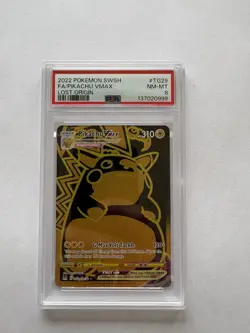 Pokemon Pikachu VMax Lost Origin PSA 8 TG29/TG30 Gold NM-MINT - Image 1