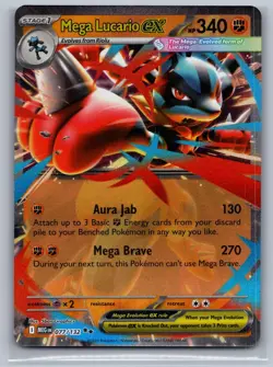Mega Lucario ex 077/132 Double Rare Mega Evolution Pokemon Near Mint - Image 1