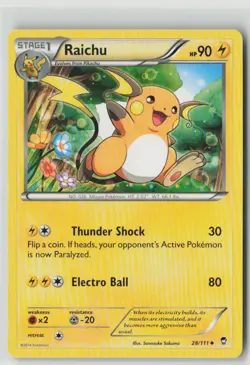 Raichu 28/111 Uncommon Furious Fists Pokemon Lightly Played - Image 1