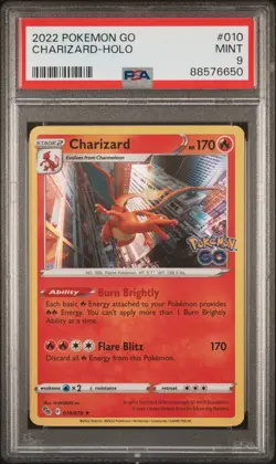 2022 Pokemon Go 010 Charizard Holo - PSA 9 - Image 1