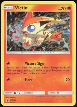 Sun & Moon Promo Victini - SM225 Holo Promo Pokemon (Cosmos Holo) NM/M - Image 1