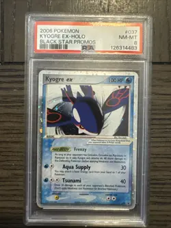 Pokemon 2006 Kyogre EX Holo Black Star Promo #037 PSA 8 - Image 1