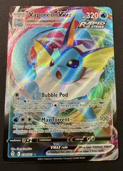 Pokemon TCG Vaporeon VMAX 030/203 Evolving Skies NM/M - Image 1