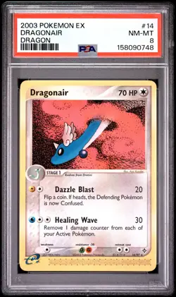 PSA 8 MINT Pokemon DRAGONAIR Non-Holo Rare 2003 ex Dragon #14/97 - Image 1
