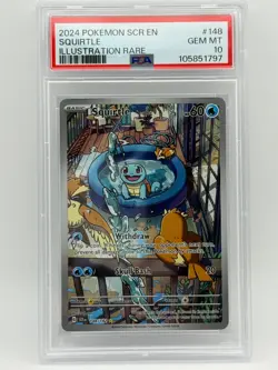 2024 POKEMON STELLAR CROWN SQUIRTLE ILLUSTRATION RARE 148/142 PSA 10 - Image 1