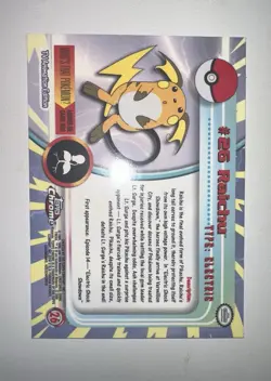 Pokemon 2000 Topps Chrome Raichu #26 NM - Image 2