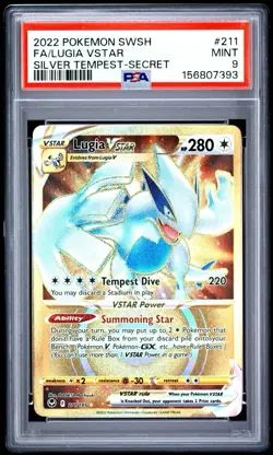 2022 Pokemon Silver Tempest - Lugia VStar No. 211 PSA 9 - Image 1
