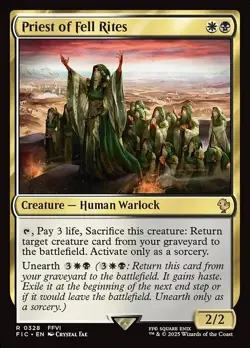 Priest of Fell Rites 328 R Normal FIC MTG NM - Image 1