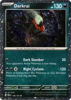 Darkrai (Cosmos Holo) 136/197 Holo R Miscellaneous Cards & Products Pokemon NM/M - Image 4