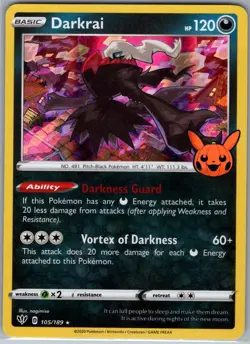 Darkrai 105/189 Holo Trick or Trade BOOster Bundle - Pokemon Card - NM - Image 1