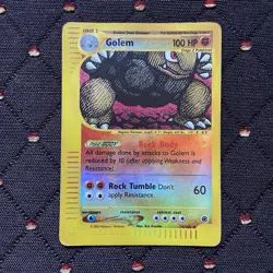 Golem Reverse Holo Expedition Base Set 49/165 Pokemon TCG | Aya Kusube | DAMAGED - Image 1