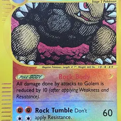 Golem Reverse Holo Expedition Base Set 49/165 Pokemon TCG | Aya Kusube | DAMAGED - Image 2