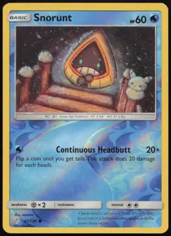 Snorunt 47/236 LP Cosmic Eclipse Common Reverse Holo Pokemon - Image 1