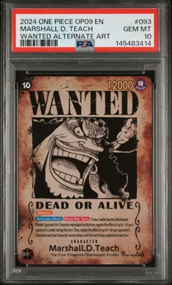 2024 ONE PIECE OP09-EMPERORS IN THE NEW WORLD #093 MARSHALL D. TEACH PSA 10 - Image 1