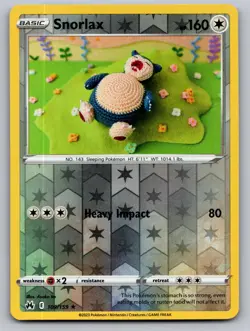 Snorlax 109/159 Rare Crown Zenith Pokemon Reverse Holo Near Mint - Image 1