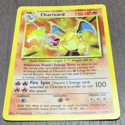 Pokemon Charizard holo Base Set Unlimited 4/102 WotC 1999 vintage rare One owner - Image 3