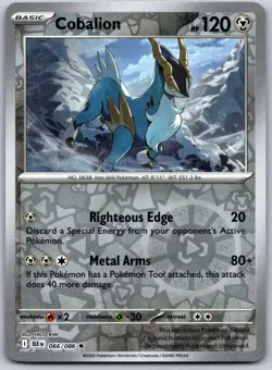 Cobalion 066/086 Holo Rare Black Bolt Pokemon Reverse Holo Near Mint - Image 1
