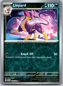Liepard 056/086 Uncommon White Flare Pokemon Reverse Holo Near Mint - Image 1