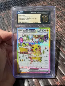Pokemon CGC Pristine 10 Pikachu ex SR 122/106 Super Electric Breaker Japanese - Image 1